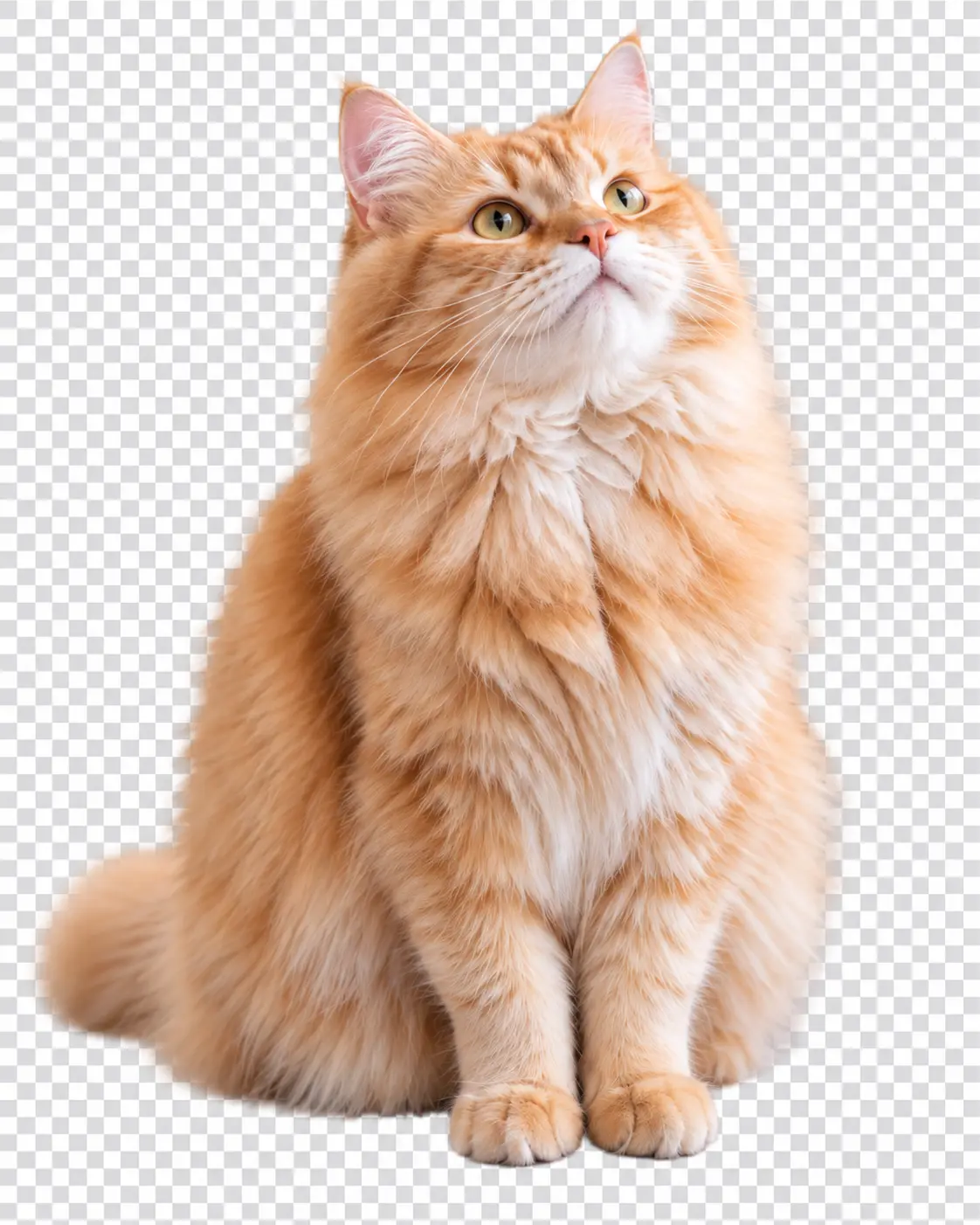 背景を削除したオレンジ色の猫
