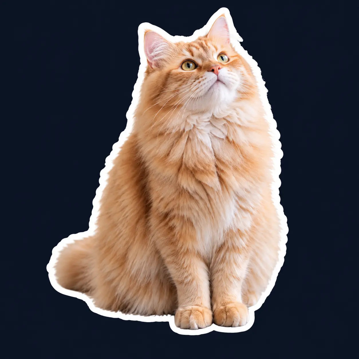 白いアウトラインを付けたオレンジ色の猫